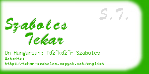 szabolcs tekar business card